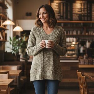 ExOfficio‎ Women’s V-Neck Sz Large LS Sweater in Sage Green Wool Blend EUC